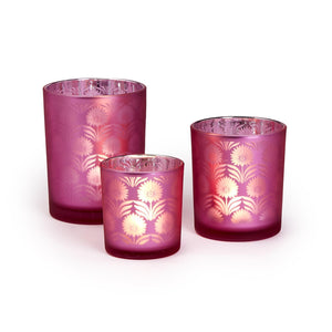 Palm Frosted Tealight Candleholder