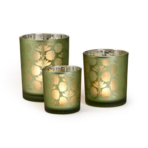 Palm Frosted Tealight Candleholder