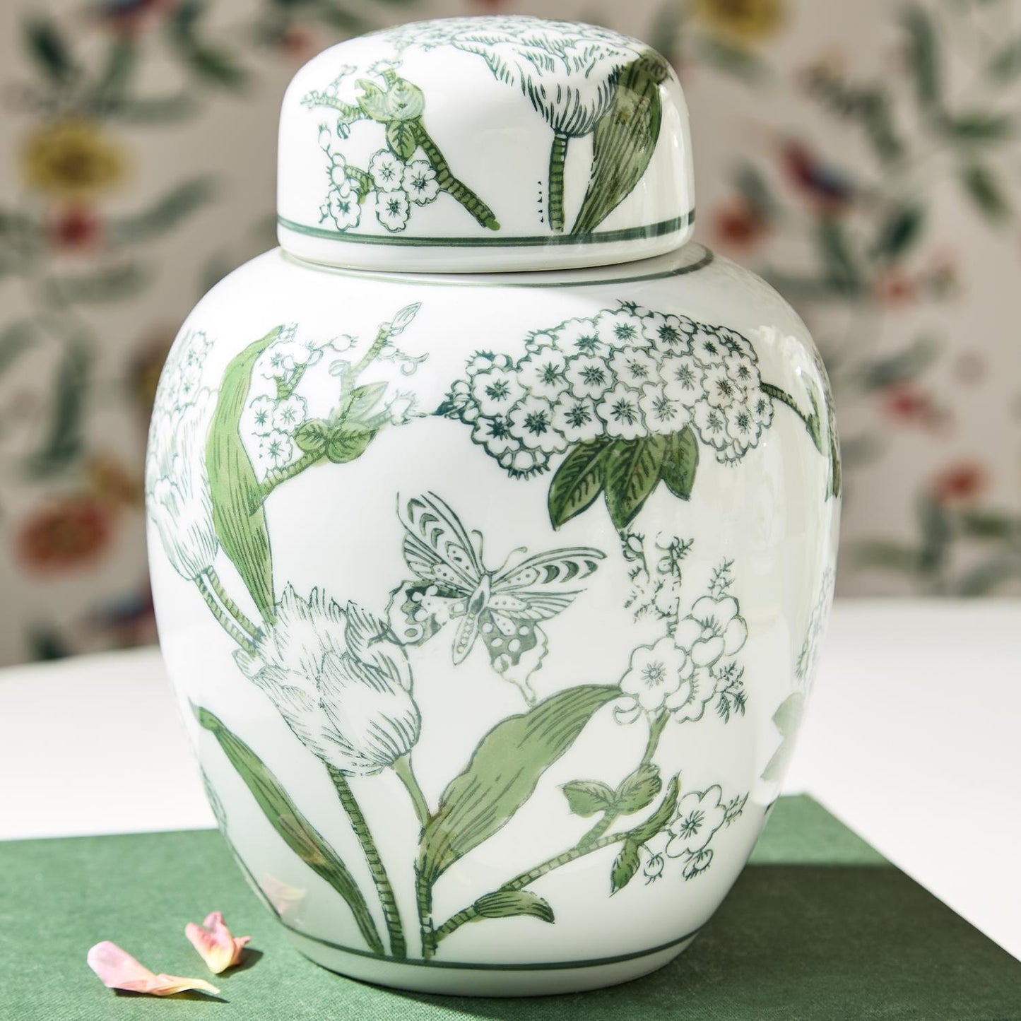 Primrose and Lotus Chinoiserie Ginger Jar