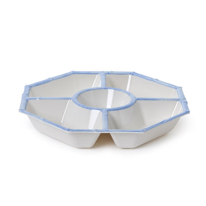 French Blue Bamboo Chip and Dip Bowl