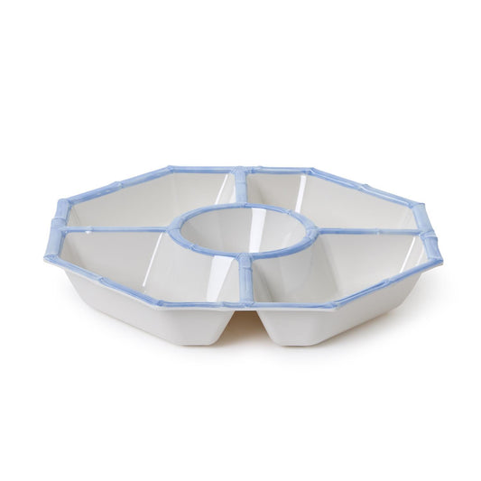 French Blue Bamboo Chip and Dip Bowl