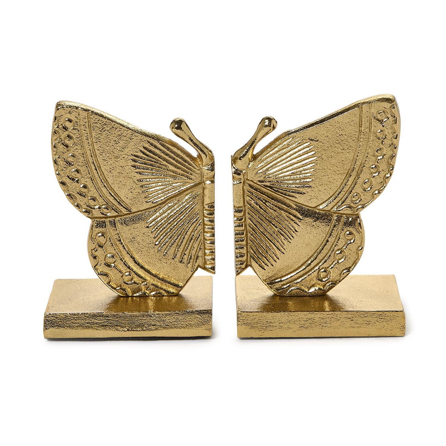 Fluttering Golden Butterfly Bookends