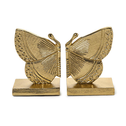 Fluttering Golden Butterfly Bookends