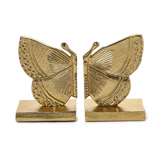 Fluttering Golden Butterfly Bookends