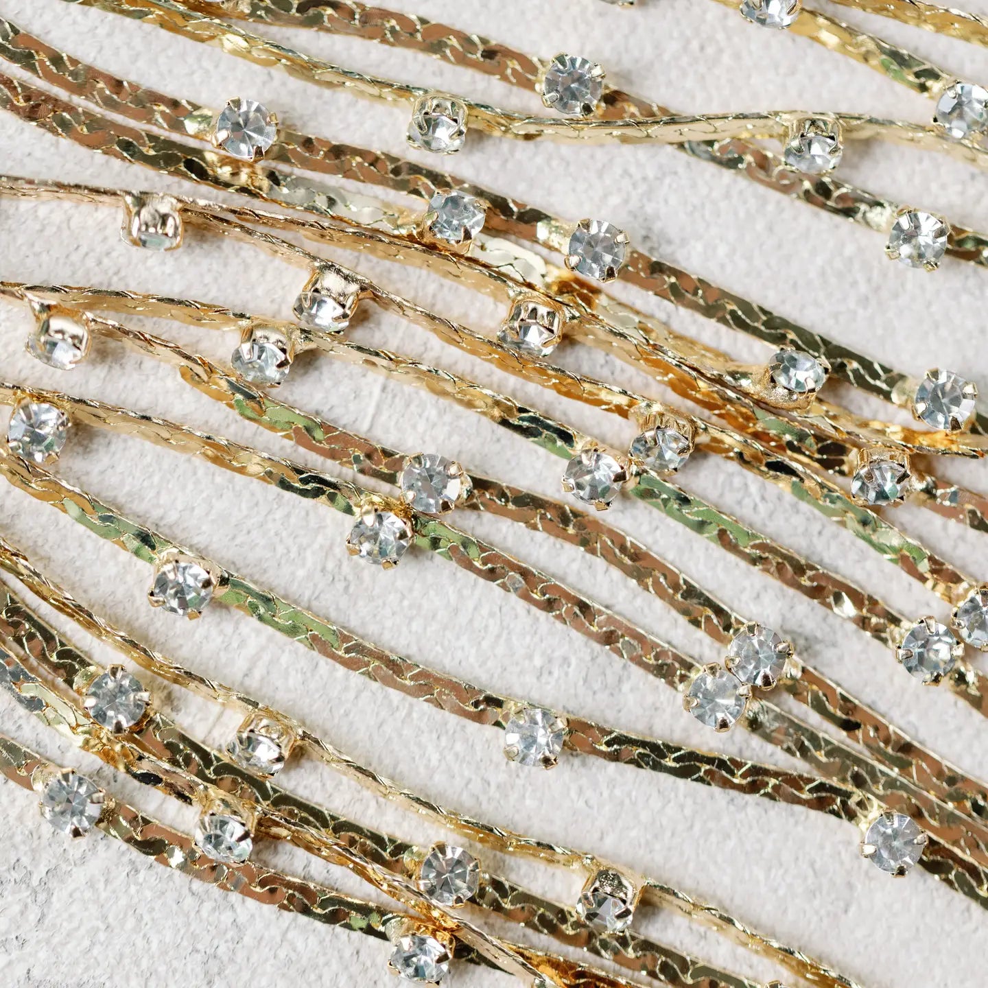 Diamond Dotted Gold Duster Earrings