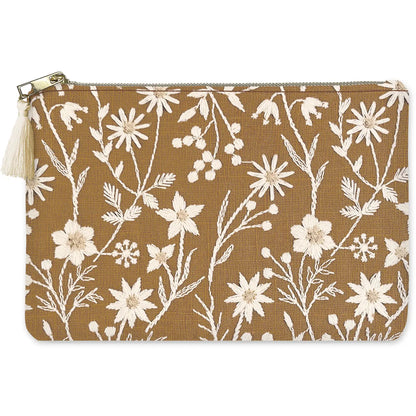 Embroidered Flower Market Pouch