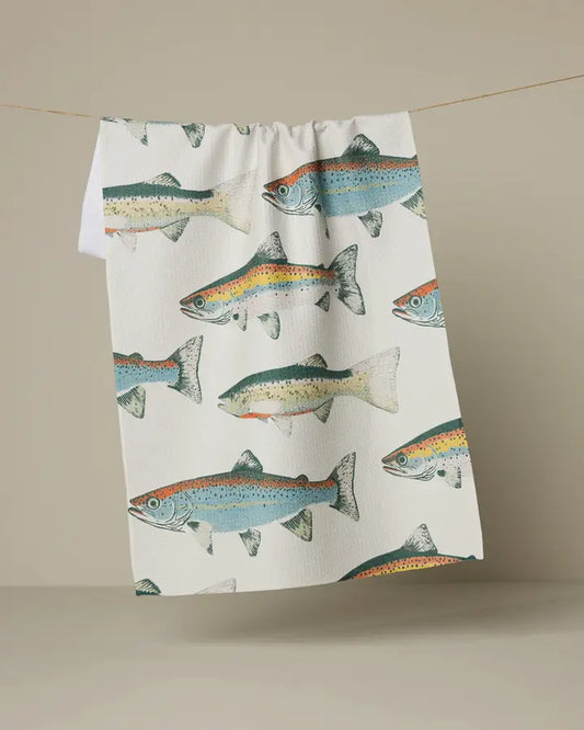 Hooked On Fishing Tea Towel