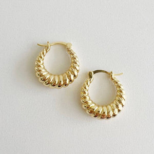 Gold Filled Croissant Twist Hoops