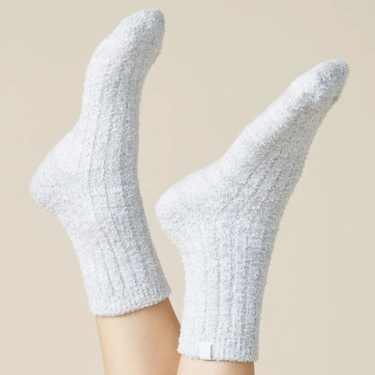Cozy Marshmallow Crew Socks with Grippers
