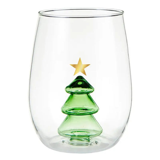 Stemless Wine Glass with Figurine