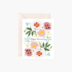 Happy Anniversary Floral Greeting Card