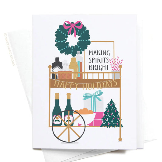 Christmas Liquor Bar Cart Card