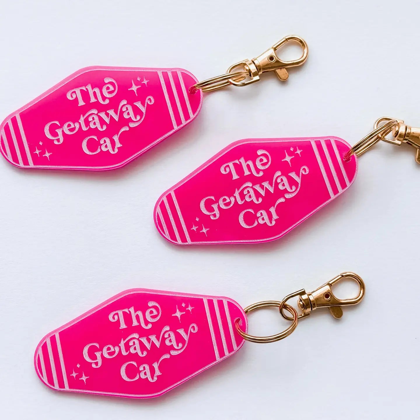 Pink Getaway Car Keychain