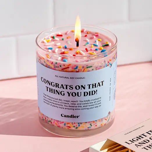 "Congrats On the Thing you Did!" Candle