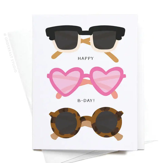 Happy B-Day Sunglasses Greeting Card