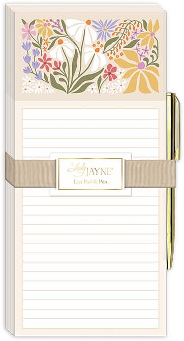 Wildflowers Flower Market Magnetic List Pad & Pen