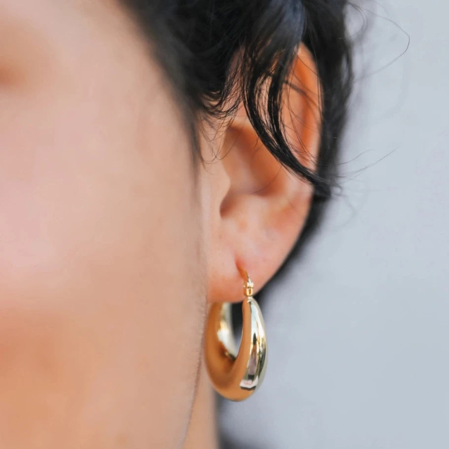 Gold Hoops - Sculptural Wide