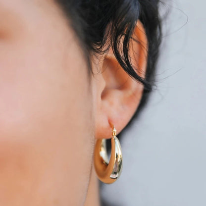Gold Hoops - Sculptural Wide