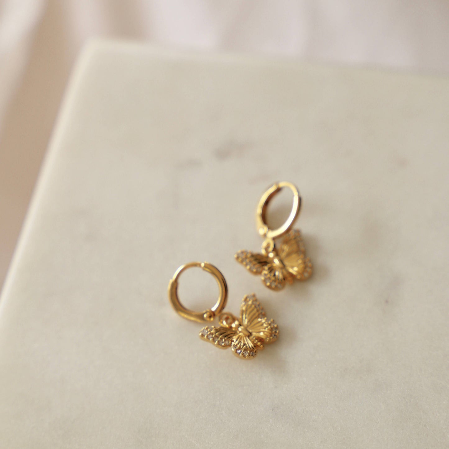 Butterfly Huggie Hoop Earrings