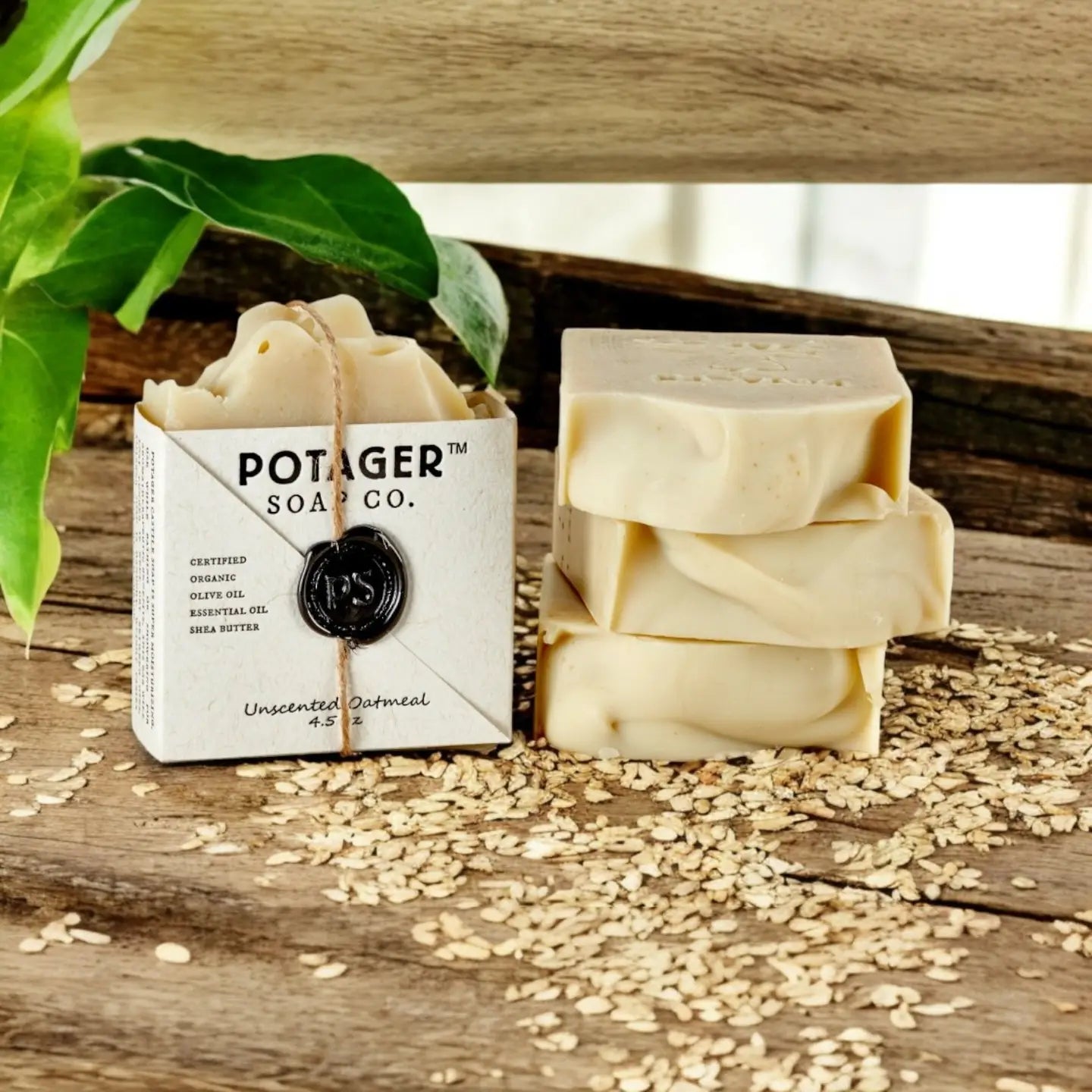Potager Unscented Oatmeal Bar Soap