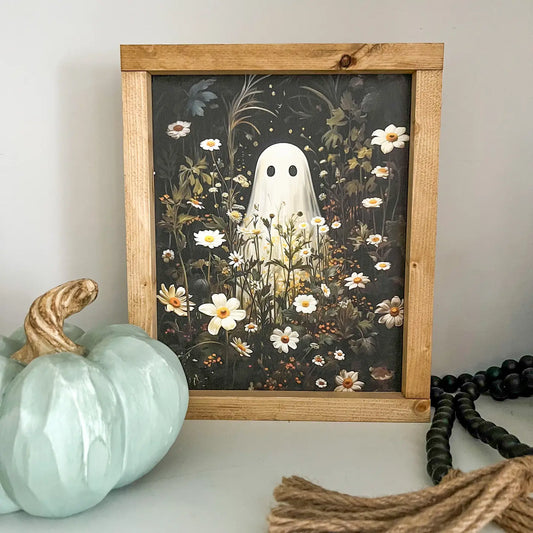 Friendly Ghost Wooden Sign