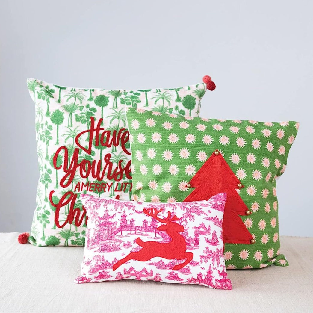A Merry Little Christmas Palm Tree Pillow