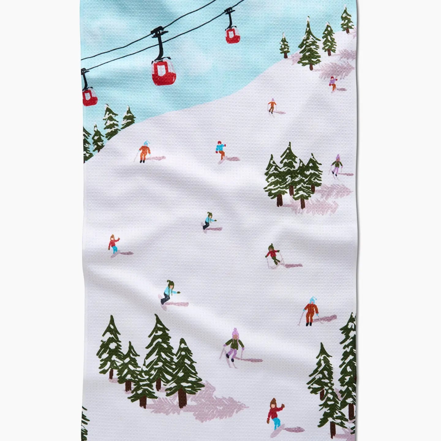 Winter Skiing Trip Tea Towel