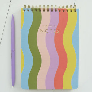 Wavy Rainbow Spiral Jotter