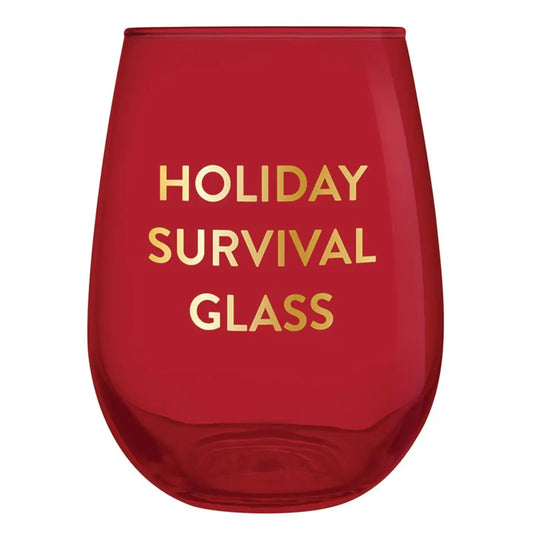 Holiday Survival Wine Glass