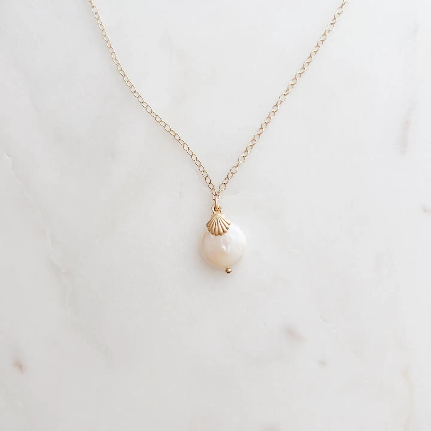 Pearl & Scallop Shell Necklace