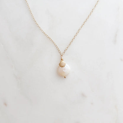 Pearl & Scallop Shell Necklace