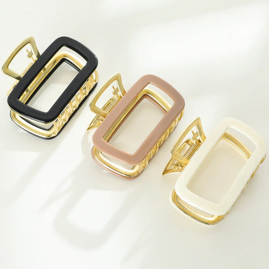 Harlow Rectangle Metal Claw Clip
