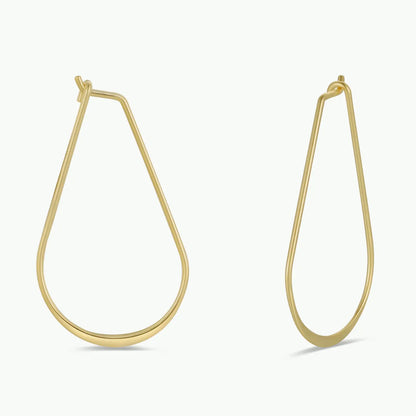 Gold Long Oval Hoop