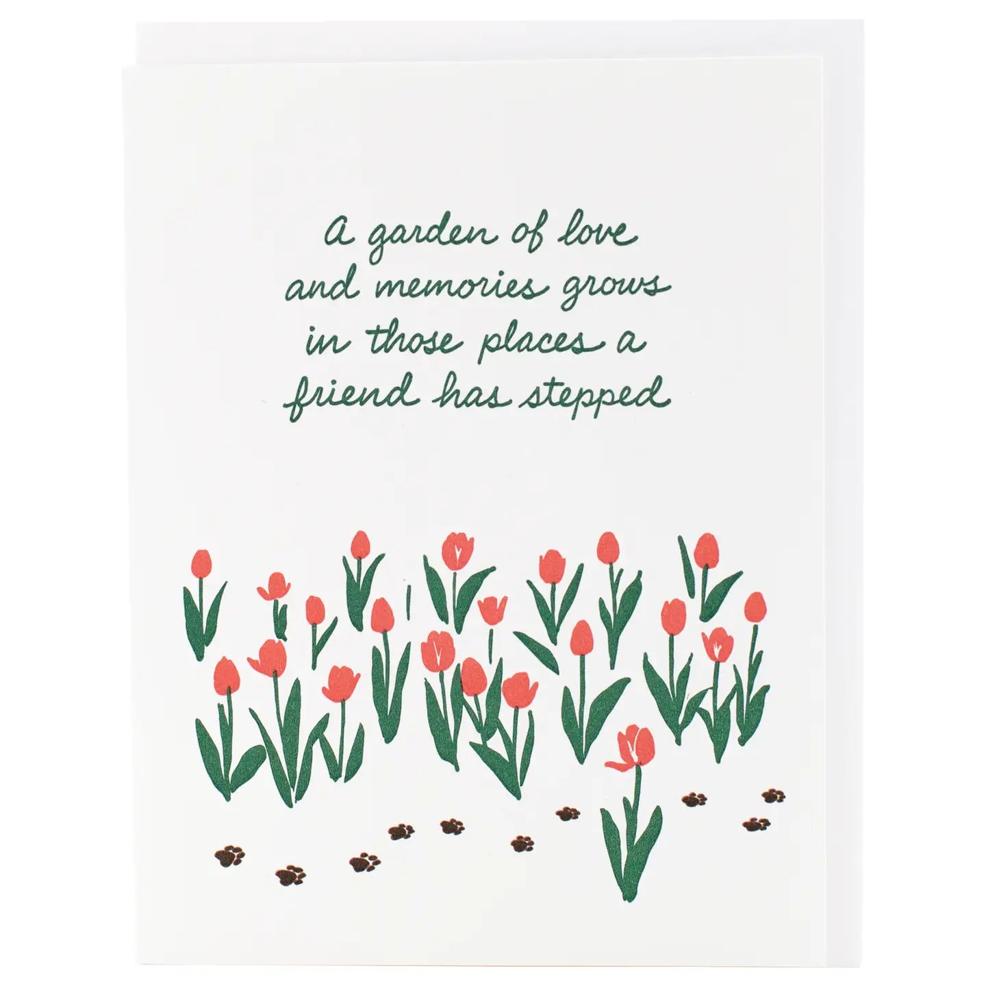 Tulips & Paw Prints Pet Sympathy Card
