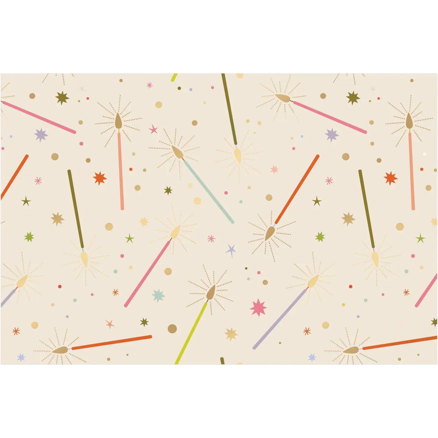 Party Time Candles Premium Metallic Gift Wrap