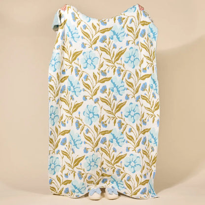 Cozy Dreams Luxe Blanket – Poppin' Petals Aqua