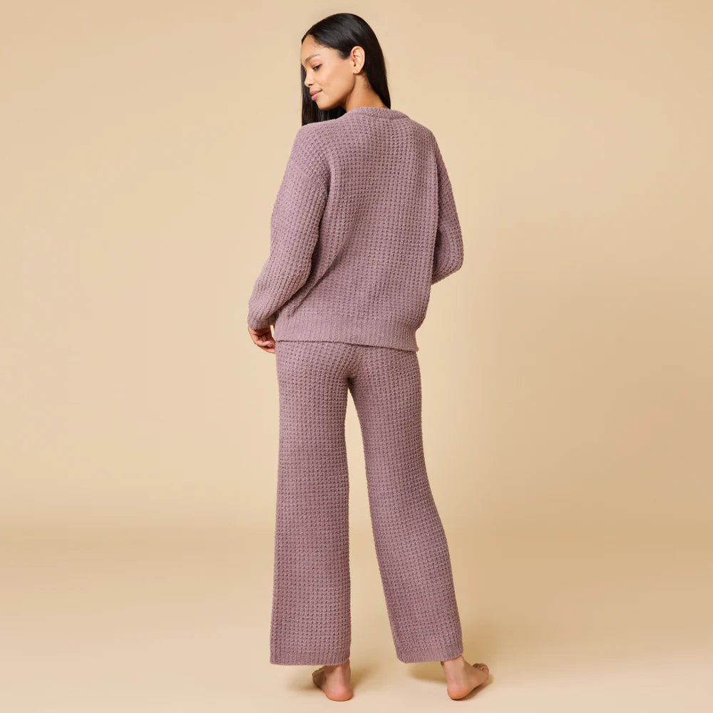 Waffle Marshmallow V-Neck with Long Pant