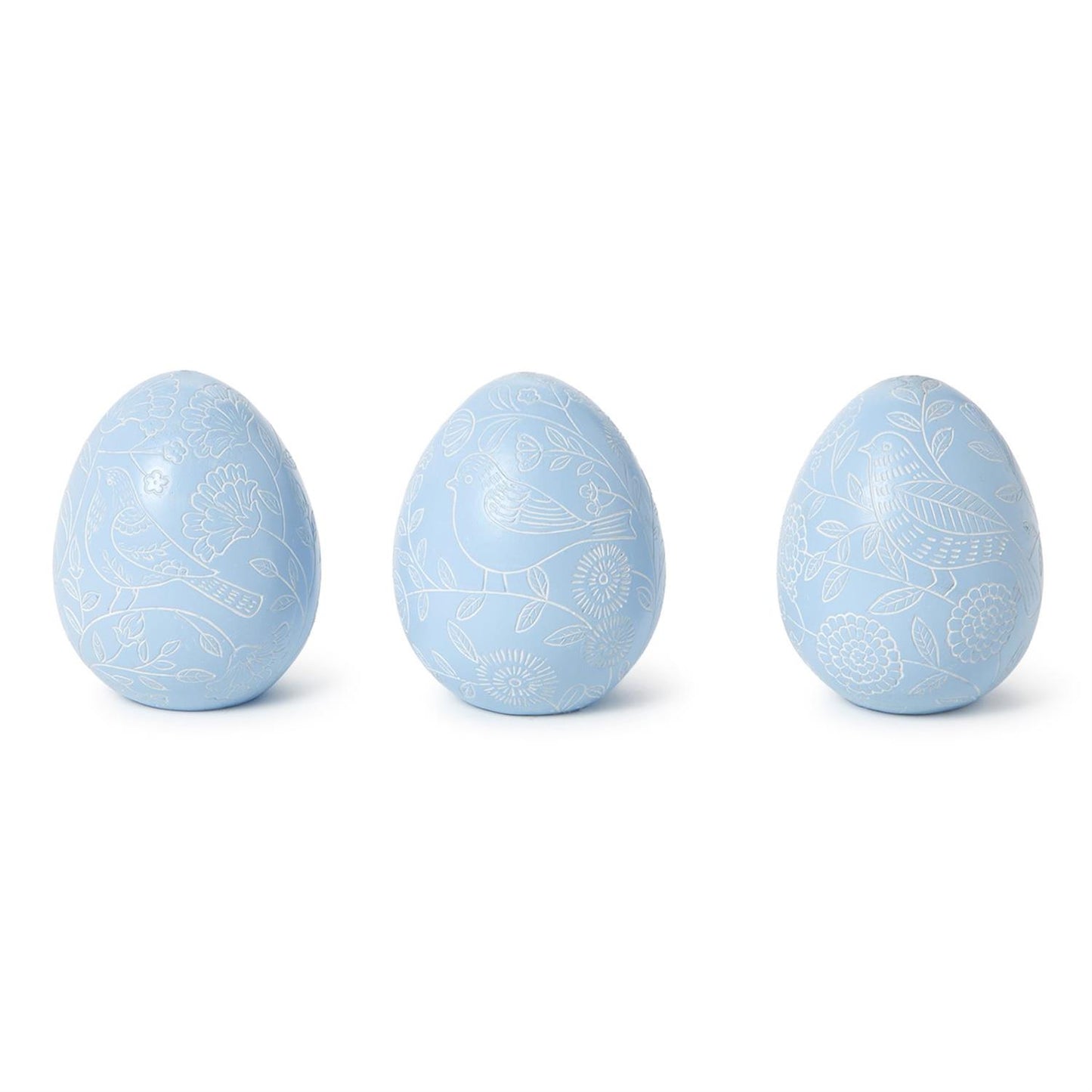 Hand-Carved Blue Egg Decor