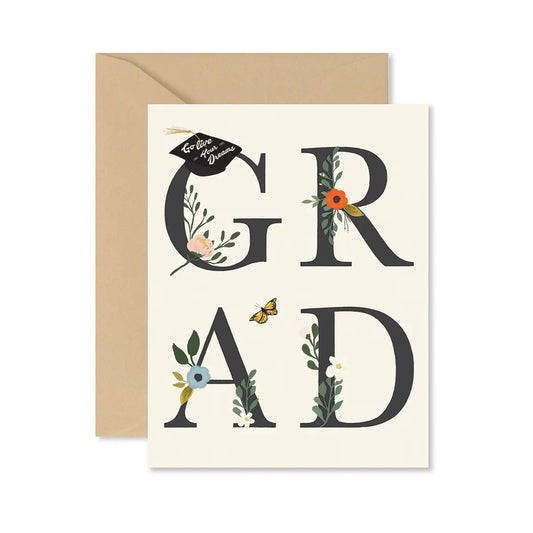 Grad Floral Card