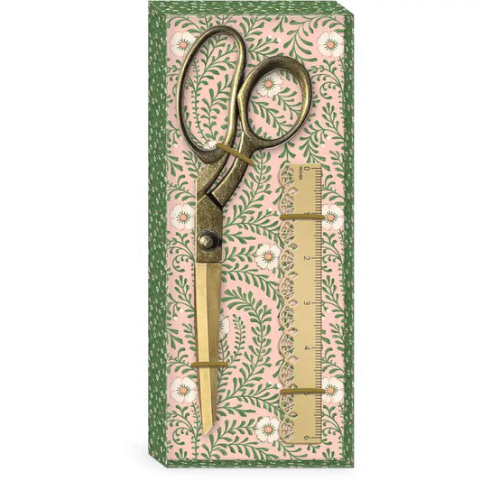 Antique Gold Scissor and Ruler Set