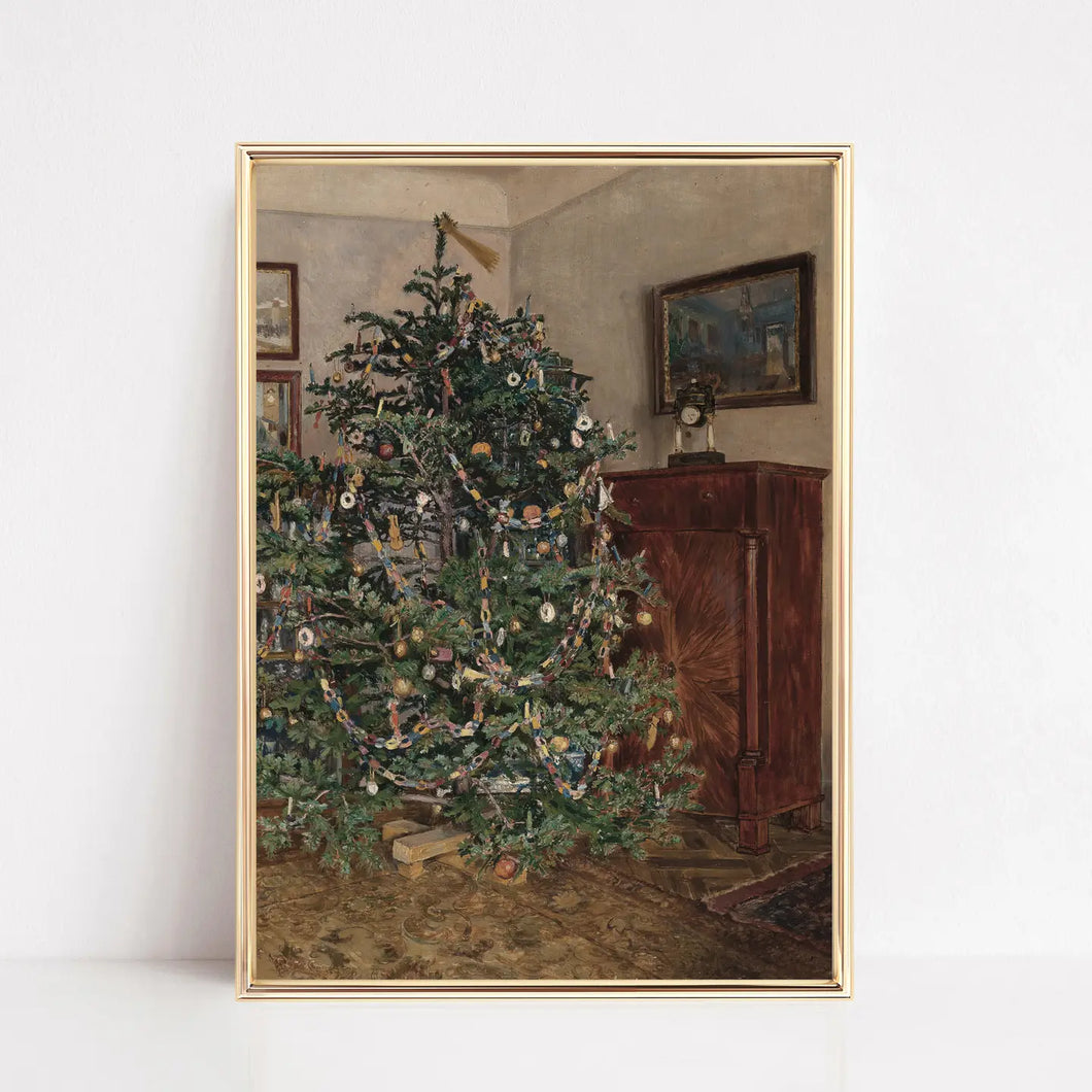 Vintage Christmas Tree Art Print