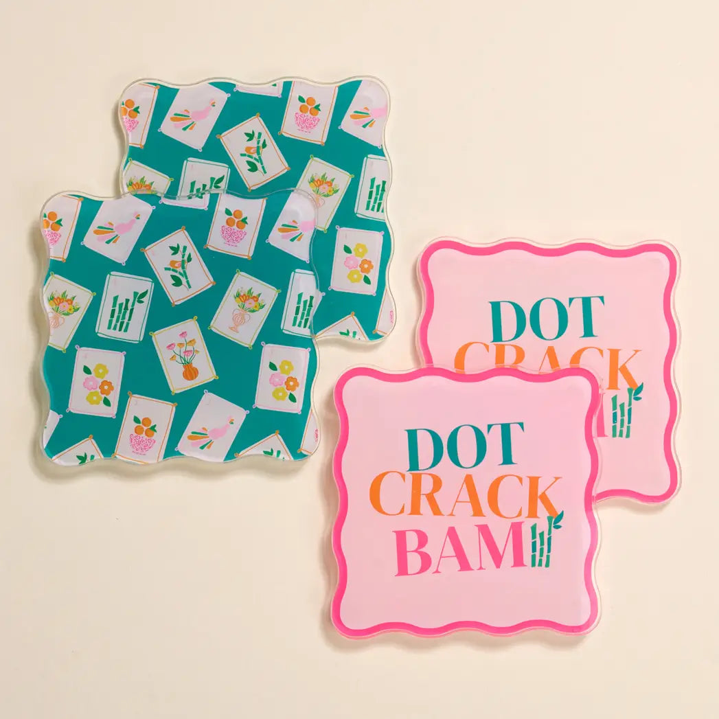 Mahjong Acrylic Coaster Set