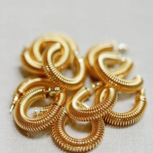 Load image into Gallery viewer, Gold Coil Hoop Earrings
