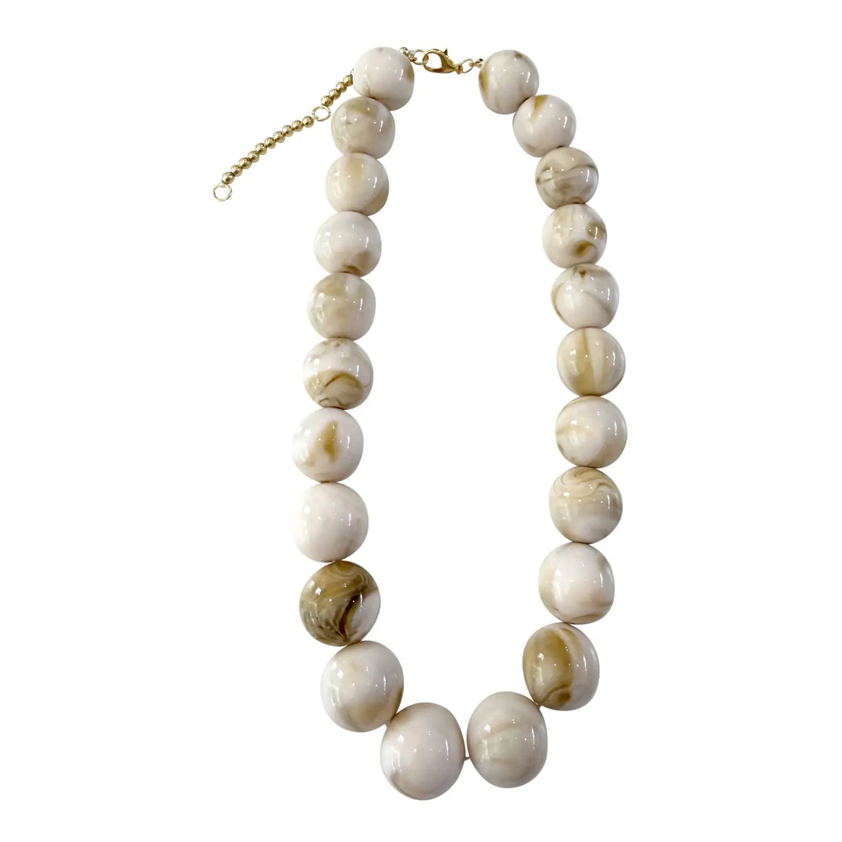 Carter Chunky Beaded Necklace - Cream