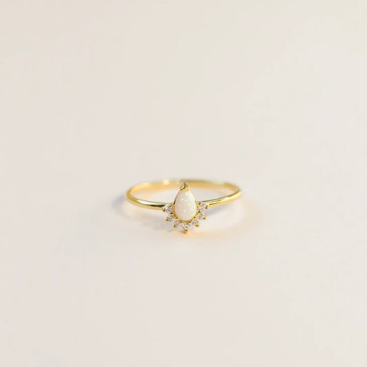 Opal Burst Gold Ring