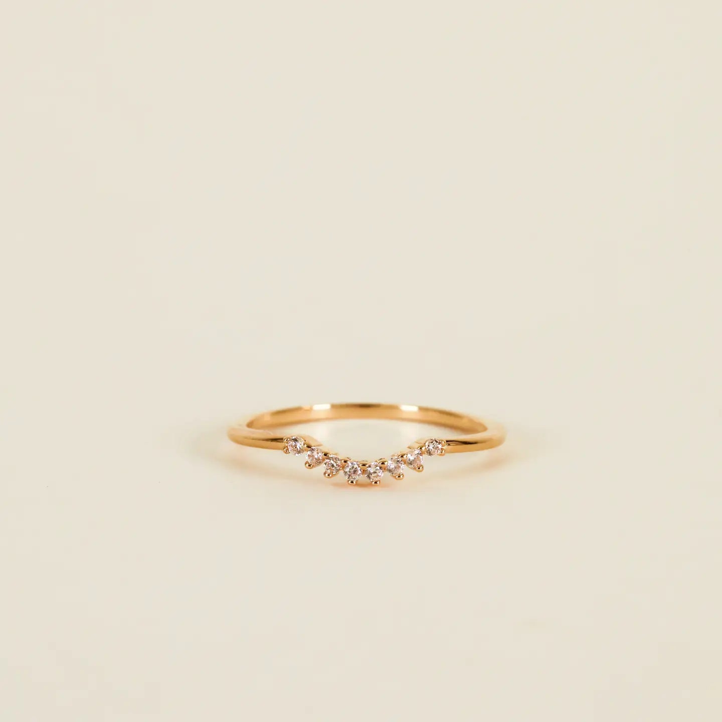 Arched Crown - Champagne - Gold Ring