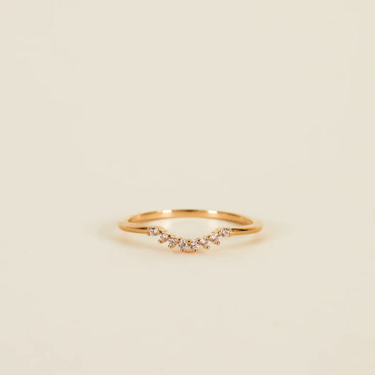 Arched Crown - Champagne - Gold Ring