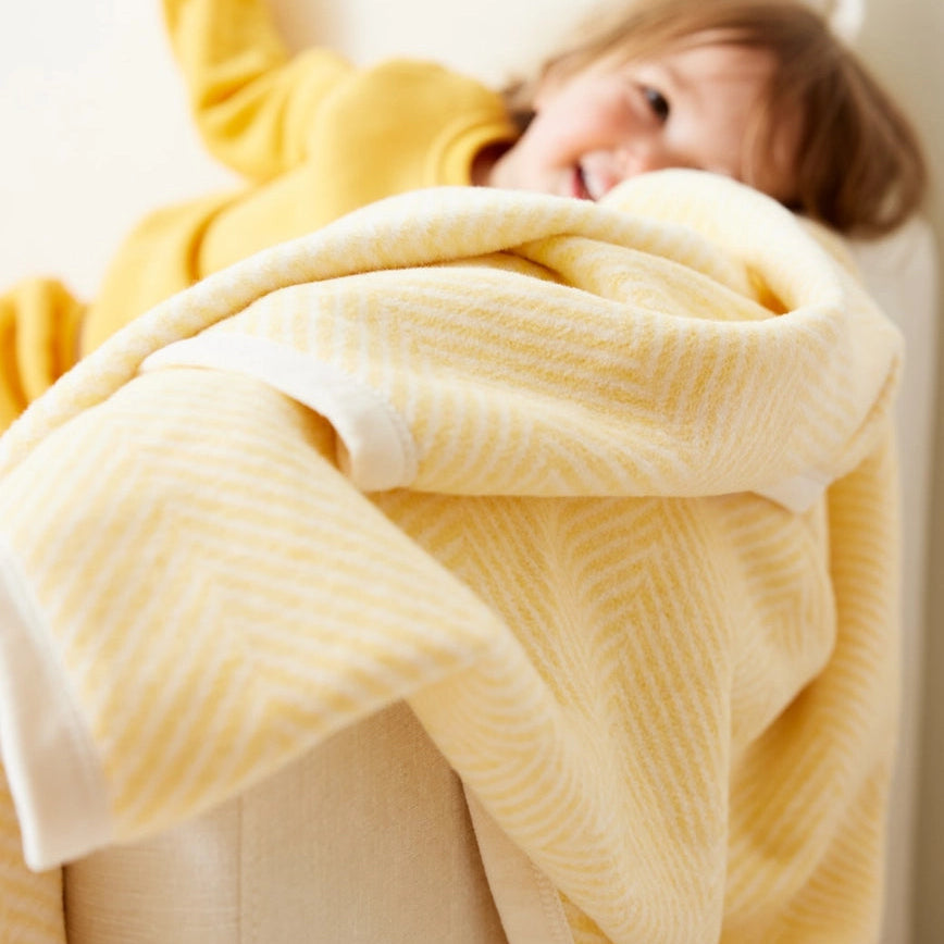 ChappyWrap Harborview Herringbone Butter Yellow Blanket