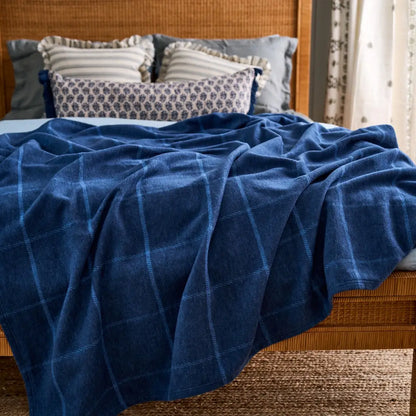 ChappyWrap Windowpane Navy Lightweight Blanket