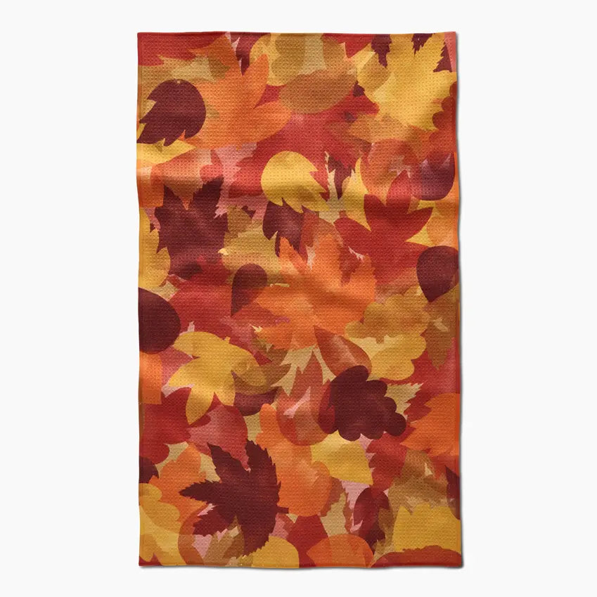 Watercolor Fallen Leaves Tea Towel